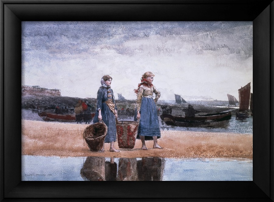 Two Girls on the Beach, Tynemouth By Winslow Homer